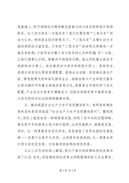 学习供给侧改革心得体会科学认识供给侧结构性改革打好改革深水区攻坚战[5篇范例].docx