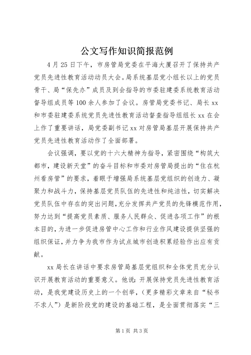 公文写作知识简报范例.docx
