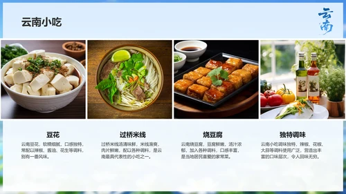 蓝色商务风探寻彩云之南：云南旅行全攻略PPT模板
