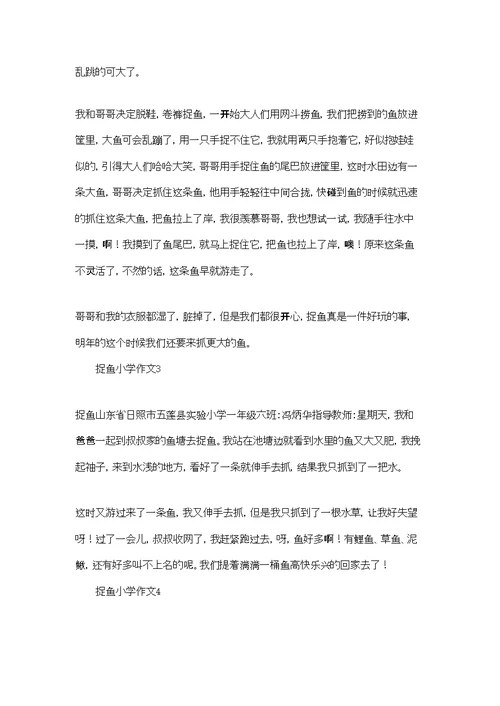 捉鱼小学作文精选15篇