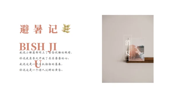 消夏闲记怀念怀旧莫兰迪风通用PPT模板
