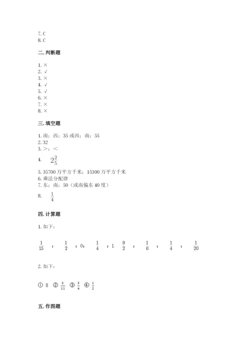 人教版六年级上册数学期中测试卷附答案【实用】.docx