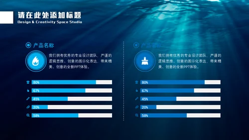 深渊海洋海底光线通用PPT模板