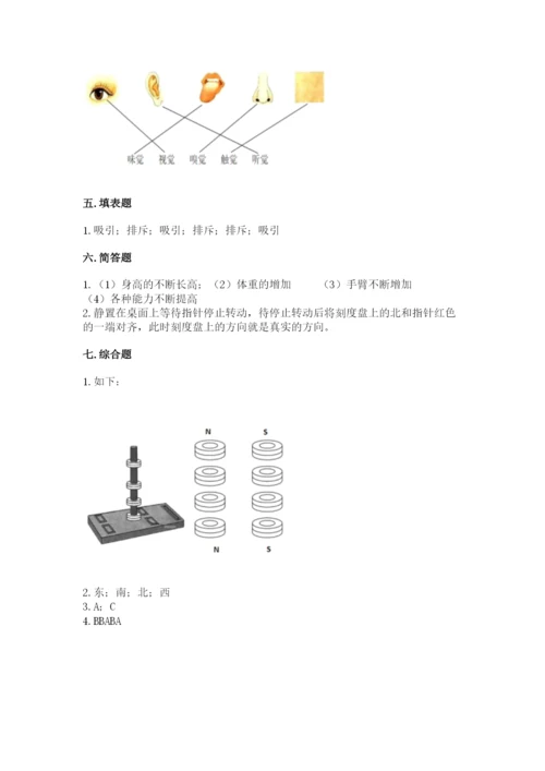 教科版二年级下册科学知识点期末测试卷及完整答案（必刷）.docx