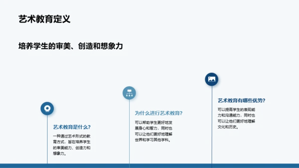 蓝色简约几何艺术教育课程PPT模板