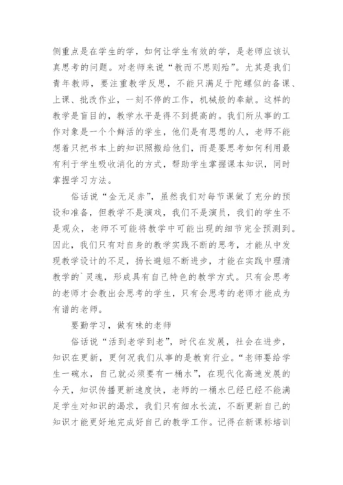 教师暑期培训学习的心得体会.docx