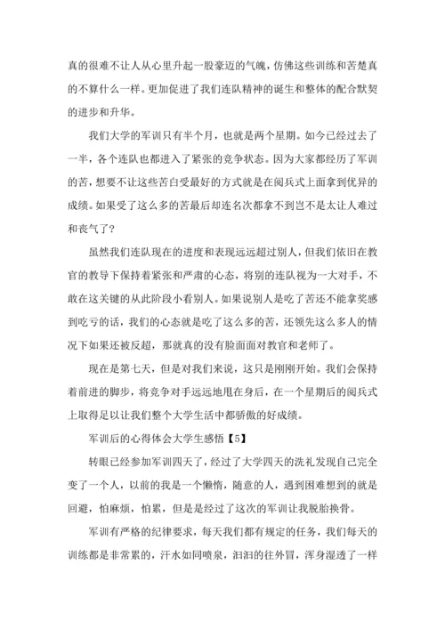 军训后的心得体会大学生感悟范文5篇.docx