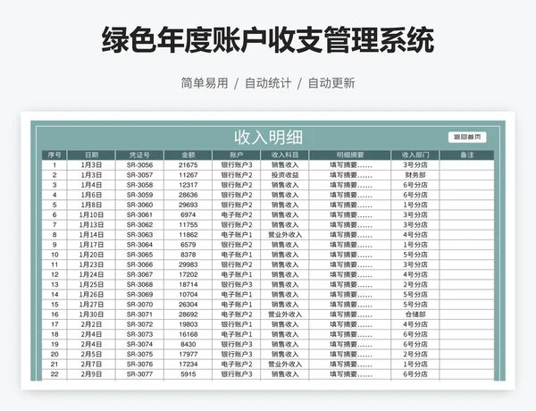 绿色年度账户收支管理系统