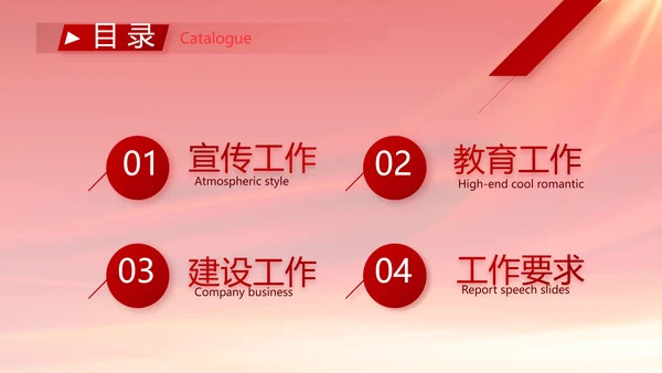 红色党风廉政建设工作总结动态PPT