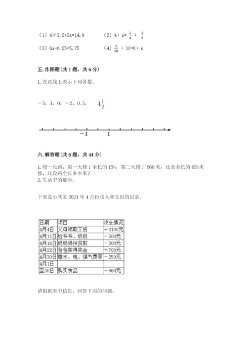 人教版六年级下册数学期末测试卷及答案（精选题）.docx
