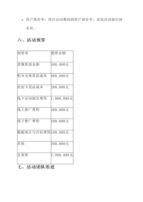 运营商元旦假期活动方案