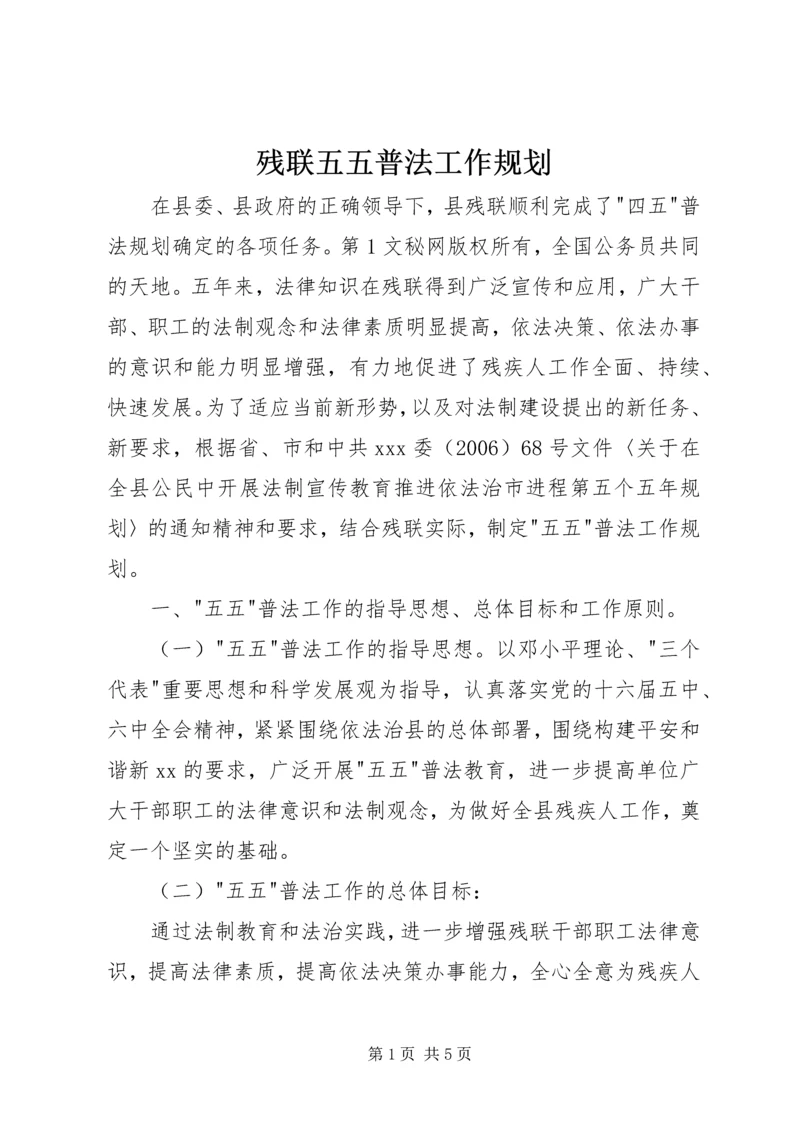 残联五五普法工作规划 (4).docx