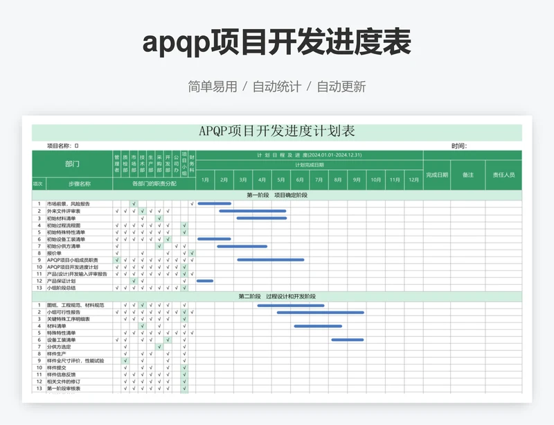 apqp项目开发进度表
