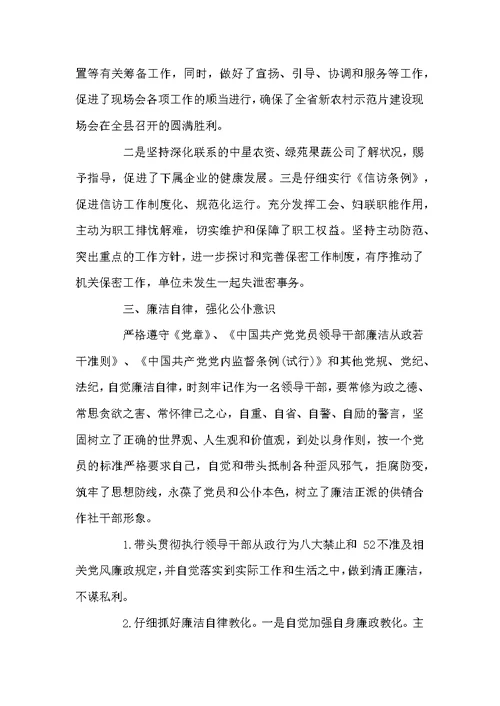 供销社党组书记述职报告