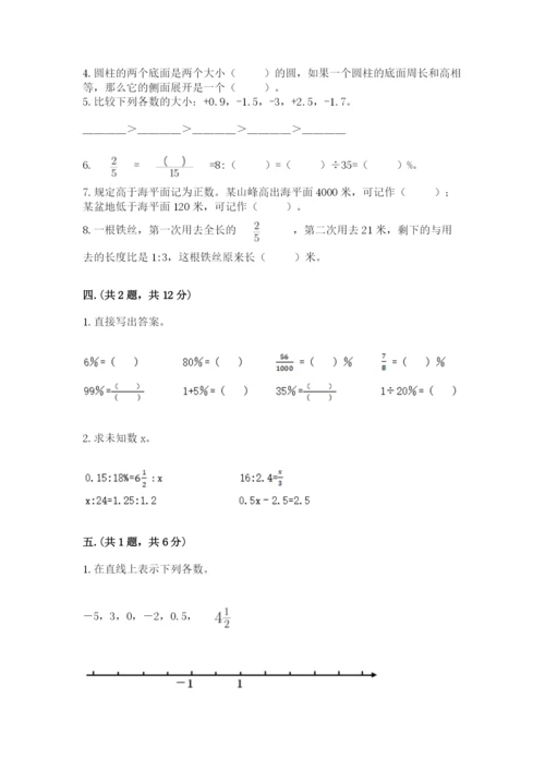 西师大版数学小升初模拟试卷精品（全优）.docx