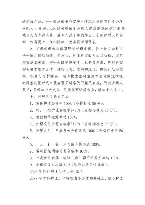 2023年外科护理工作计划.docx