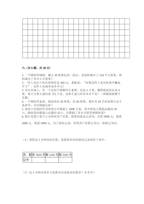 小学六年级数学摸底考试题含答案（突破训练）.docx