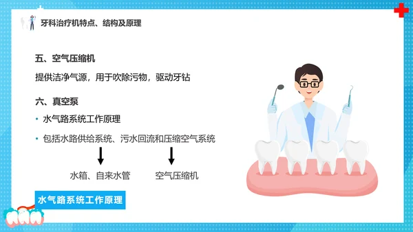 牙科牙医，口腔治疗设备PPT模板