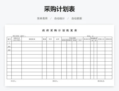 采购计划表