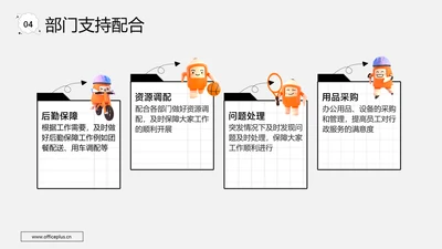 卡通风白色并列关系4项PPT单页