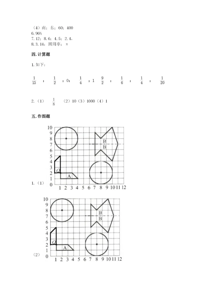 人教版小学六年级上册数学期末测试卷精品（综合题）.docx