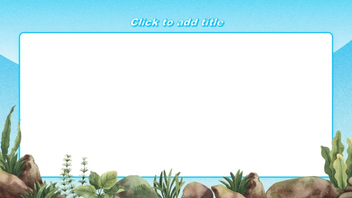 蓝色插画风海底世界PPT主题