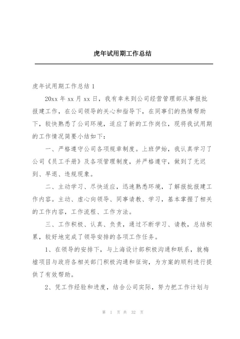 虎年试用期工作总结.docx