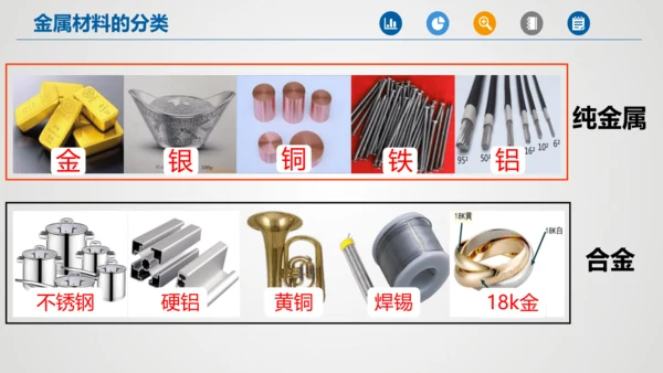 第八单元课题1 金属材料课件(共32张PPT内嵌视频)-2023-2024学年九年级化学人教版下册