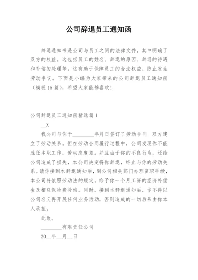 公司辞退员工通知函.docx