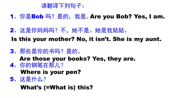 人教七上预备篇—人称代词和be动词名词复数综合复习课件