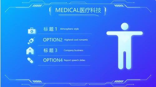 蓝色科技智慧医院医疗科技信息化建设总结PPT