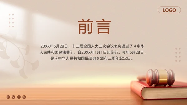 棕色简约民法典如何保护个人权益PPT模板宣传PPT动态PPT案例分析