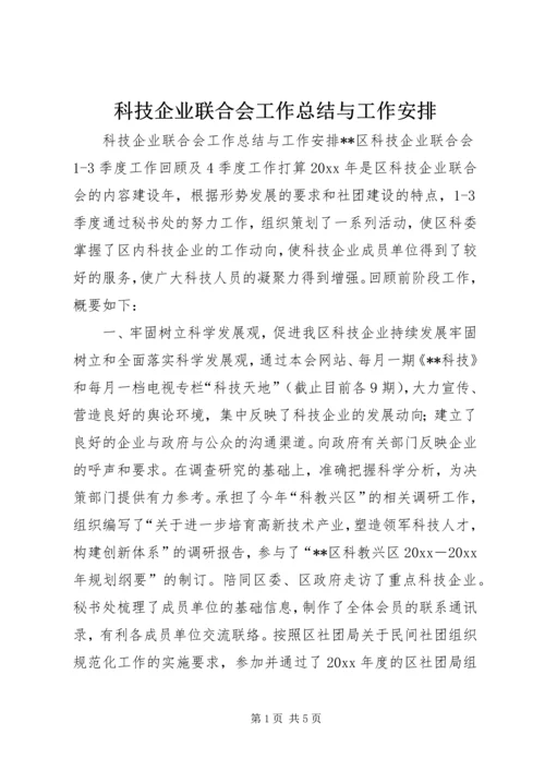 科技企业联合会工作总结与工作安排 (9).docx