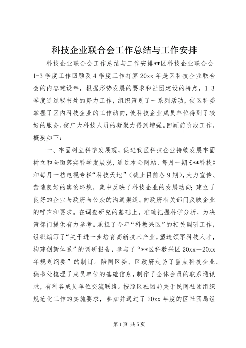 科技企业联合会工作总结与工作安排 (9).docx