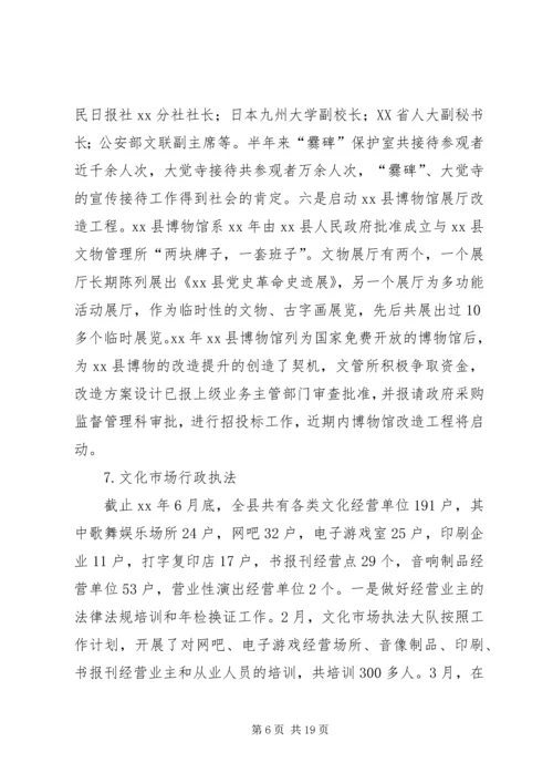 文广新局20XX年上半年工作总结及下半年工作计划.docx