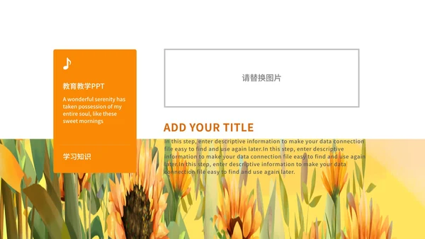 黄色可爱卡通教育PPT模板