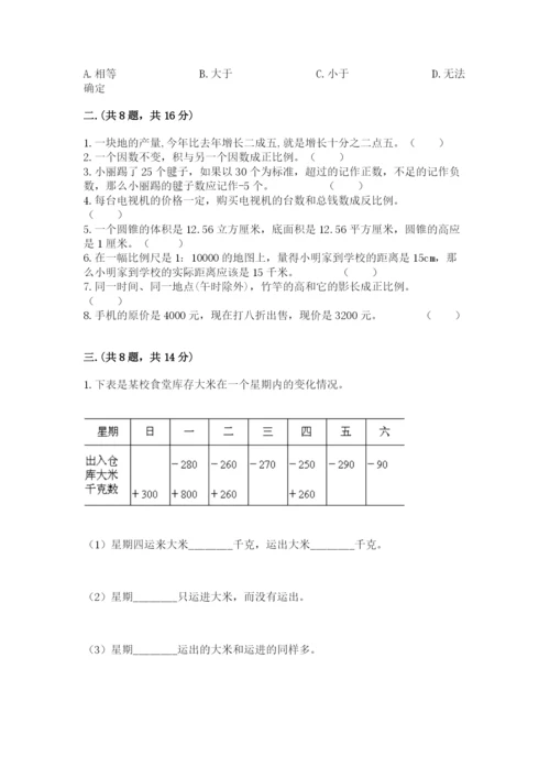 济南市外国语学校小升初数学试卷附参考答案（满分必刷）.docx