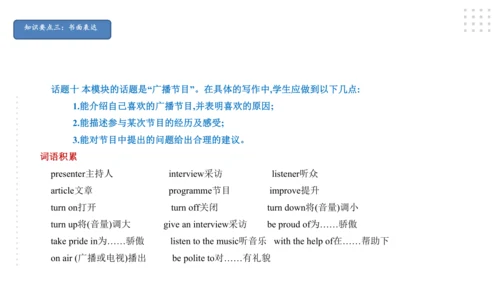Module 10 On the radio 模块小结课件（57张PPT）