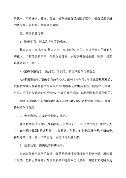 教师发展规划总结