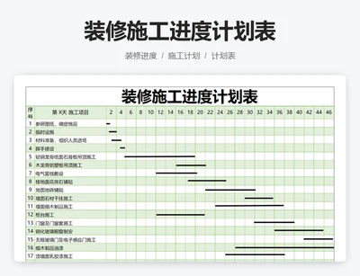 装修施工进度计划表