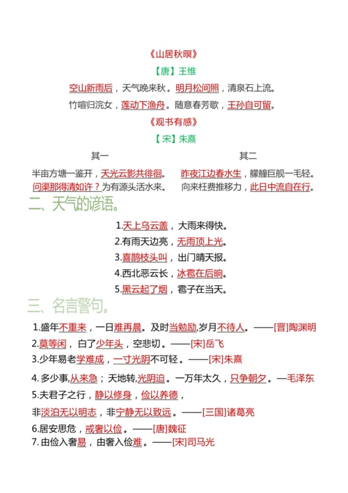 24秋【五上】语文期末复习必背汇总