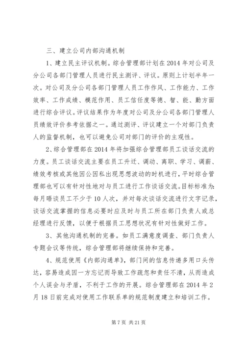 篇一：企管部工作总结及下年工作计划 (2).docx