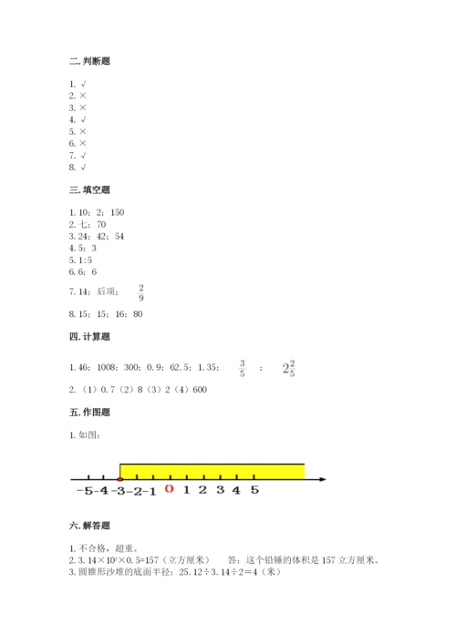 六年级下册数学期末测试卷附参考答案（模拟题）.docx