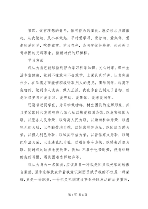 优秀团员在校自我鉴定范文.docx
