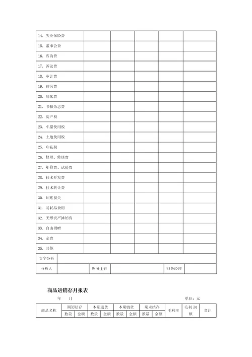 小企业财务报表模板全共20页