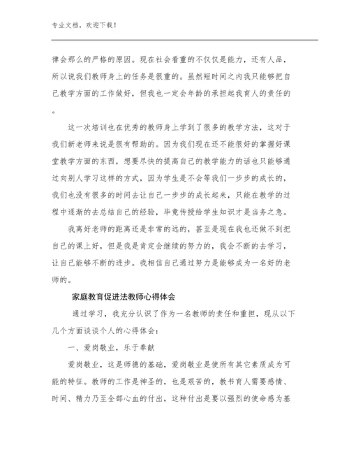 2024家庭教育促进法教师心得体会例文21篇.docx