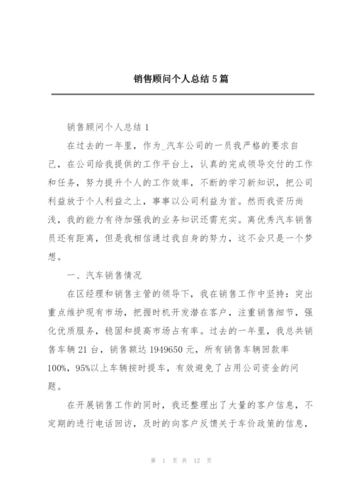 销售顾问个人总结5篇.docx