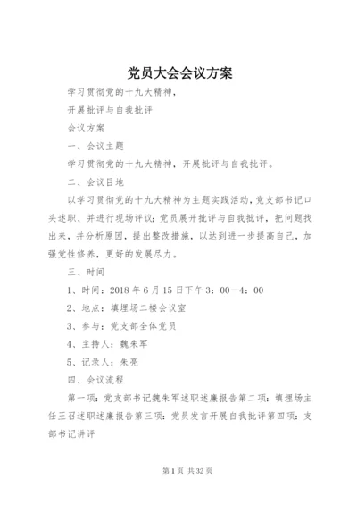 党员大会会议方案精编.docx