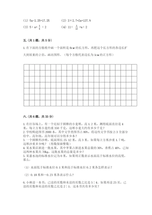 苏教版数学六年级下册试题期末模拟检测卷精品【典优】.docx