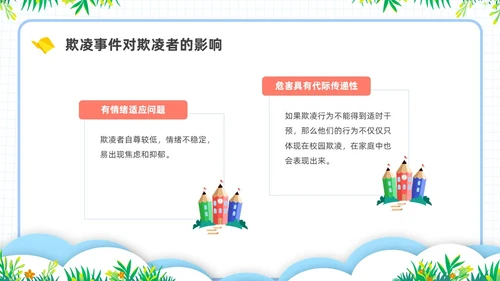 简约插画校园霸凌主题班会PPT课件